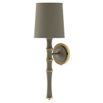 Kane Solid Shade Hardwired / Plug-in Wall Sconce - Modern Brass / Matte Smokey Taupe