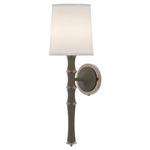 Kane Shade Hardwired / Plug-in Wall Sconce - Matte Smoky Taupe / Ascot / Polished Nickel