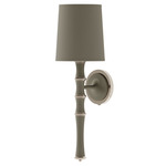 Kane Solid Shade Hardwired / Plug-in Wall Sconce - Polished Nickel / Matte Smokey Taupe