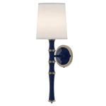 Kane Shade Hardwired / Plug-in Wall Sconce - Midnight Blue / Ascot / Polished Nickel
