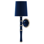 Kane Solid Shade Hardwired / Plug-in Wall Sconce - Polished Nickel / Midnight Blue