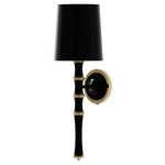 Kane Solid Shade Hardwired / Plug-in Wall Sconce - Modern Brass / Obsidian