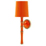Kane Solid Shade Hardwired / Plug-in Wall Sconce - Modern Brass / Pumpkin