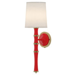 Kane Shade Hardwired / Plug-in Wall Sconce - Ruby Red / Fondine / Modern Brass