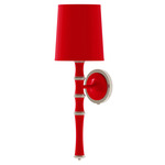 Kane Solid Shade Hardwired / Plug-in Wall Sconce - Polished Nickel / Ruby Red