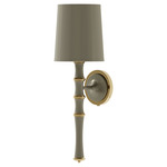 Kane Solid Shade Hardwired / Plug-in Wall Sconce - Modern Brass / Smokey Taupe