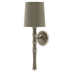 Kane Solid Shade Hardwired / Plug-in Wall Sconce - Polished Nickel / Smokey Taupe