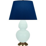 Double Gourd Large Table Lamp - Mint / Navy / Gray Lining