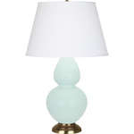 Double Gourd Large Table Lamp - Mint / Pearl Dupioni