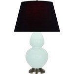 Double Gourd Large Table Lamp - Mint / Ink Black / Rose Red Lining