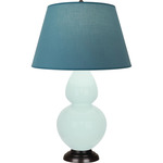 Double Gourd Large Table Lamp - Mint / Bright Blue / Gray Lining