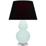 Double Gourd Large Table Lamp - Mint / Ink Black / Rose Red Lining