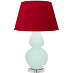Double Gourd Large Table Lamp - Mint / Rose Red / Ink Black Lining