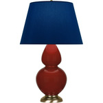 Double Gourd Large Table Lamp - Oxblood / Navy / Gray Lining