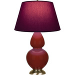 Double Gourd Large Table Lamp - Oxblood / Plum / Lavender Lining