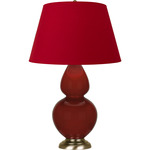 Double Gourd Large Table Lamp - Oxblood / Rose Red / Ink Black Lining