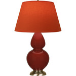 Double Gourd Large Table Lamp - Oxblood / Tangerine / Taupe Lining