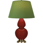 Double Gourd Large Table Lamp - Oxblood / Tea Green / Taupe Lining