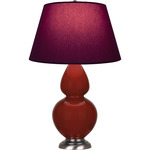 Double Gourd Large Table Lamp - Oxblood / Plum / Lavender Lining