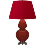 Double Gourd Large Table Lamp - Oxblood / Rose Red / Ink Black Lining
