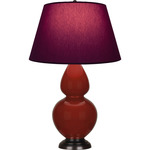 Double Gourd Large Table Lamp - Oxblood / Plum / Lavender Lining
