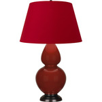 Double Gourd Large Table Lamp - Oxblood / Rose Red / Ink Black Lining