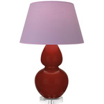 Double Gourd Large Table Lamp - Oxblood / Lavender / Plum Lining