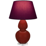 Double Gourd Large Table Lamp - Oxblood / Plum / Lavender Lining