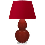 Double Gourd Large Table Lamp - Oxblood / Rose Red / Ink Black Lining