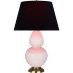 Double Gourd Large Table Lamp - Rose Water / Ink Black / Rose Red Lining