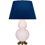 Double Gourd Large Table Lamp - Rose Water / Navy / Gray Lining