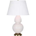 Double Gourd Large Table Lamp - Rose Water / Pearl Dupioni