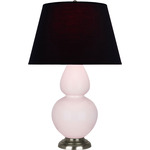 Double Gourd Large Table Lamp - Rose Water / Ink Black / Rose Red Lining