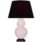 Double Gourd Large Table Lamp - Rose Water / Ink Black / Rose Red Lining