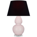 Double Gourd Large Table Lamp - Rose Water / Ink Black / Rose Red Lining