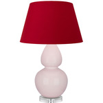 Double Gourd Large Table Lamp - Rose Water / Rose Red / Ink Black Lining