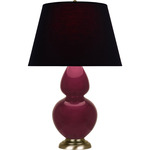 Double Gourd Large Table Lamp - Sugar Plum / Ink Black / Rose Red Lining