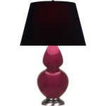 Double Gourd Large Table Lamp - Sugar Plum / Ink Black / Rose Red Lining