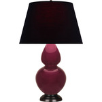 Double Gourd Large Table Lamp - Sugar Plum / Ink Black / Rose Red Lining