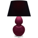 Double Gourd Large Table Lamp - Sugar Plum / Ink Black / Rose Red Lining