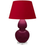 Double Gourd Large Table Lamp - Sugar Plum / Rose Red / Ink Black Lining