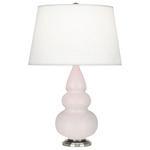 Triple Gourd Small Table Lamp - Rose Water / Pearl Dupioni