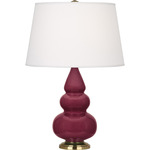 Triple Gourd Small Table Lamp - Sugar Plum / Pearl Dupioni