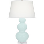 Triple Gourd Table Lamp - Mint / Pearl Dupioni