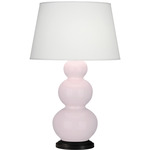 Triple Gourd Table Lamp - Rose Water / Pearl Dupioni