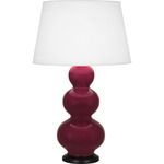Triple Gourd Table Lamp - Sugar Plum / Pearl Dupioni