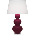 Triple Gourd Table Lamp - Sugar Plum / Pearl Dupioni