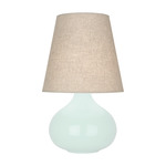 June Table Lamp - Mint / Buff Linen