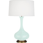 Pike Table Lamp - Mint / Pearl Dupioni