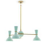 Clare Chandelier - Modern Brass / Mint